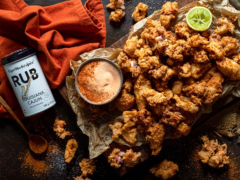 FRIED LOUISIANA CAJUN CALAMARI WITH A CAJUN DIPPING SAUCE